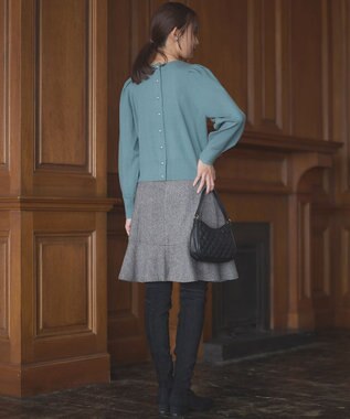 組曲 ネコアシツイードセミフレア スカート グレー系