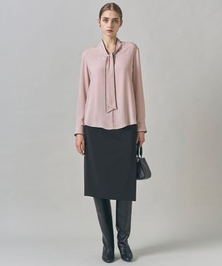 ICB  【新色追加・防シワ・速乾・洗える】Fied ラップ風スカート ブラック系