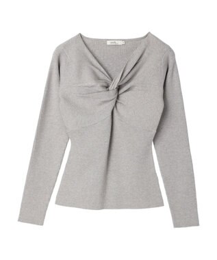 earth music&ecology ツイストリブラメニットプルオーバー Gray