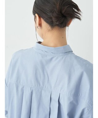 earth music&ecology ワイドスリーブ半袖シャツ Grayish Blue