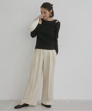 WEGO 【ANGIE VINTAGE/SMLサイズ展開】２タックワイドスラックス ホワイトアイボリー