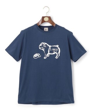 J.PRESS MEN 【WEB限定】ブルドッググラフィック Tシャツ ダルブルー系