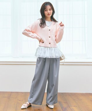 Feroux ゆるニット カーディガン ピンク系