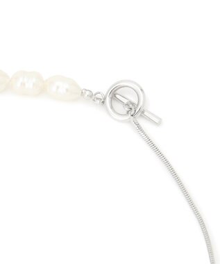 23区 【APPLAUDIR】ガラスパール チェーンコンビ ネックレス シルバー系