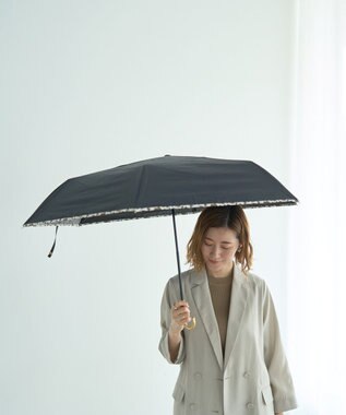 YECCA VECCA 【晴雨兼用】Wpc.遮光アニマルパイピング ミニ日傘 Black