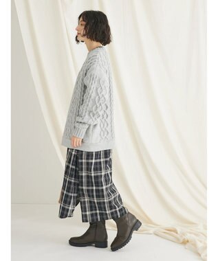 CRAFT STANDARD BOUTIQUE ケーブルニット切り替え裏起毛スウェット Gray Mixture