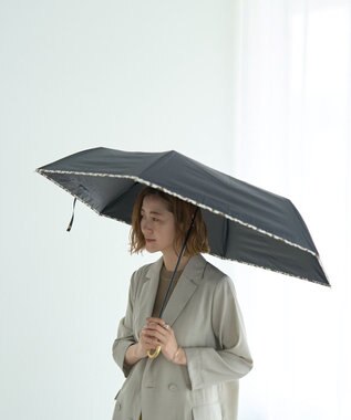 YECCA VECCA 【晴雨兼用】Wpc.遮光アニマルパイピング ミニ日傘 Black