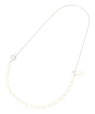 23区 【APPLAUDIR】ガラスパール チェーンコンビ ネックレス シルバー系