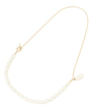 23区 【APPLAUDIR】ガラスパール チェーンコンビ ネックレス ゴールド系