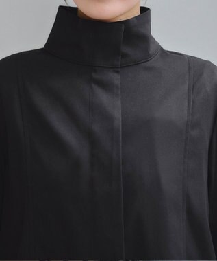 Tiaclasse 【洗える】スタンドカラープリーツコート ブラック