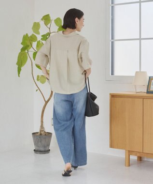 WEGO 【ANGIE VINTAGE】接触冷感開襟シャツ ホワイトアイボリー