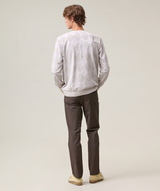 J.PRESS MEN アーガイルワントーンリンクス ロングスリーブ Tシャツ ライトグレー系