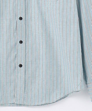 JOSEPH ABBOUD 【オーガニックコットン】JOE COTTON シャンブレーサテンストライプ シャツ グリーン系1