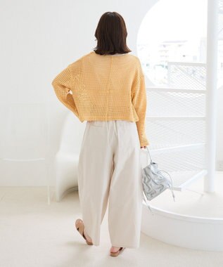 Green Parks Ｉ　前後２ｗａｙ　メッシュショート丈カーディガン Orange