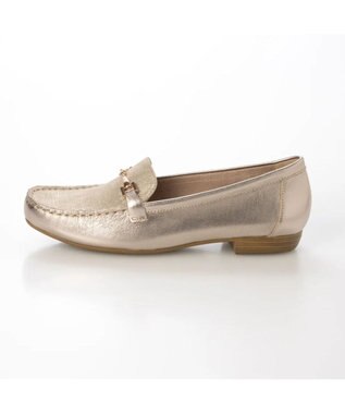 ing <ing>ビット付きモカシューズ ゴールド