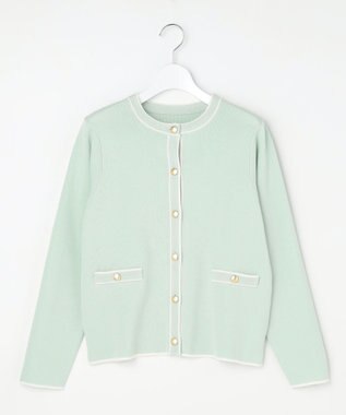 ANY SIS S 【花粉対策】ラインポイント カーディガン ミント