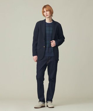 J.PRESS MEN ブークレジャガード ブラックウォッチクルー ニット ブルー系7