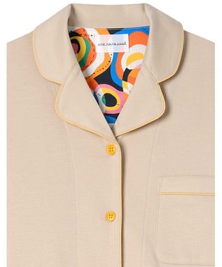 une nana cool 【綿100%】60/1 シルケットスムース 長袖開襟 MADE WITH LIBERTY FABRIC ベージュ