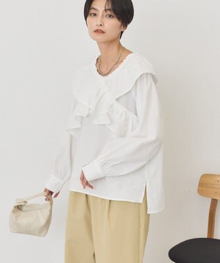 AMERICAN HOLIC フリルVネックブラウス Off White