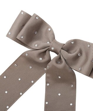 Maison de FLEUR ビジューグログランリボンバレッタ Brown