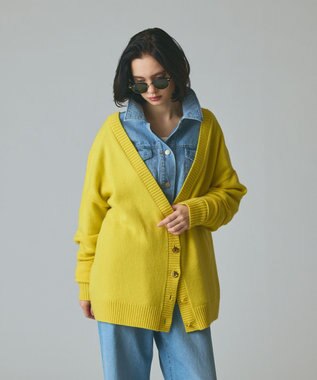 GRACE CONTINENTAL 前後2WAYニットカーディガン イエロー