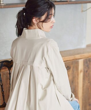 Tiaclasse 【洗える】スタンドカラープリーツコート アイボリー