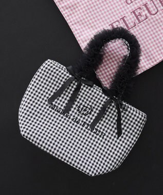 Maison de FLEUR ギンガムブランドロゴフリルハンドルトート