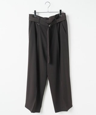 WEGO トロミ　ベルト付きワイドスラックス ダークブラウン