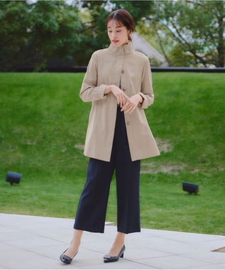 Tiaclasse 【洗える】スタンドカラープリーツコート ベージュ