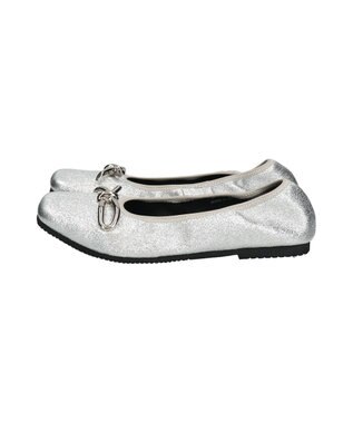 Bridget Birkin 【PARADIS COULEUR】スクエアトウメタルリボンバレエシューズ シルバー