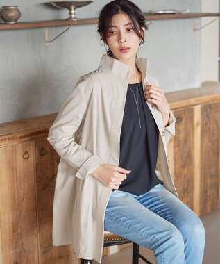 Tiaclasse 【洗える】スタンドカラープリーツコート アイボリー