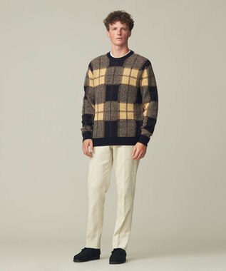 J.PRESS MEN ブークレジャガード ブラックウォッチクルー ニット ネイビー系7