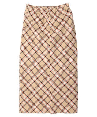 earth music&ecology チェック柄ナロースカート Beige