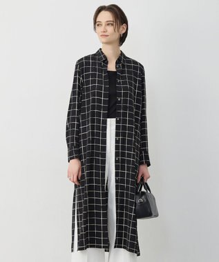 ICB L 【30th ANNIVERSARY】 ウィンドウペンプリント シャツワンピース