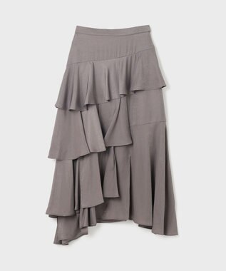 GRACE CONTINENTAL イレヘムサテンスカート チャコール