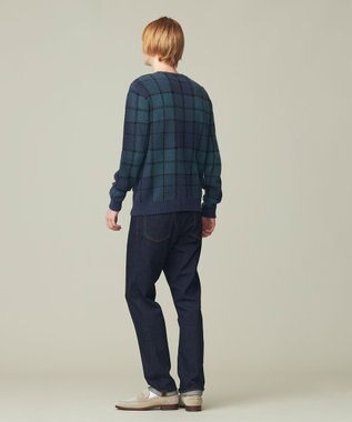 J.PRESS MEN ブークレジャガード ブラックウォッチクルー ニット ブルー系7