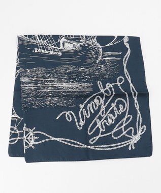 23区 【STORY7月号掲載】ドローイングシップスカーフ ネイビー系1