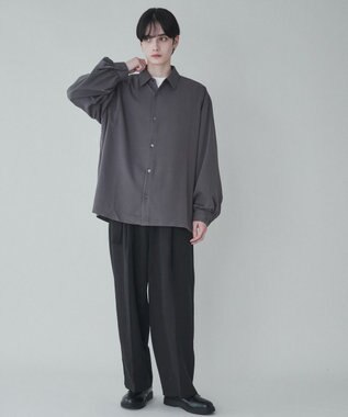 WEGO トロミBIGシャツ ダークグレー