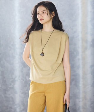 【SLOW/一部店舗限定】ライトツイストコットン 切り替えデザイン Tシャツ