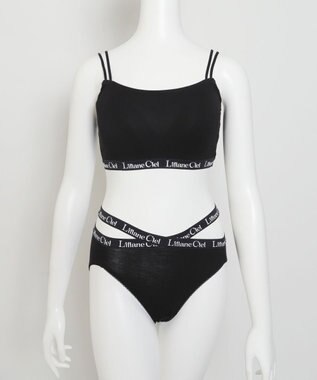 WEGO 【ブラトップ＆ショーツセット】Liliane　Ciel　ロゴテープ ブラック