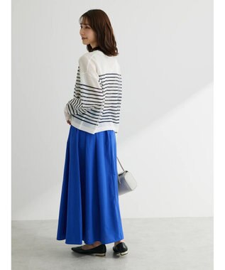 Green Parks シアーボーダーニットプルオーバー Navy