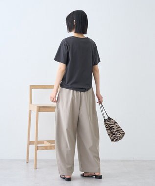 AMERICAN HOLIC 【マルチ機能】サイドタックカーブパンツ Gray Beige