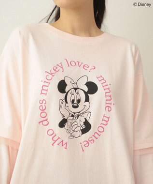 Green Parks ミッキー＆フレンズ／レイヤードプリントロングＴシャツ Light Pink
