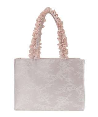 Maison de FLEUR レースフリルハンドルスクエアトートMバッグ Light Pink