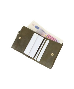 genten ゴートベーシック 二つ折り財布 カーキ