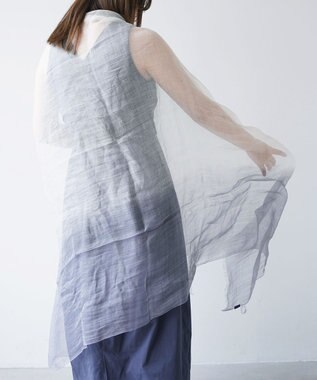 muto Ramie300 バーティカルグラデーション リネンストール ramie300 gray