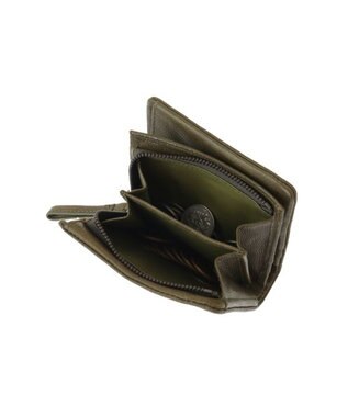 genten ゴートベーシック 二つ折り財布 カーキ