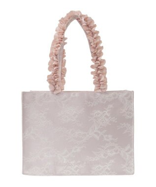 Maison de FLEUR レースフリルハンドルスクエアトートMバッグ Light Pink