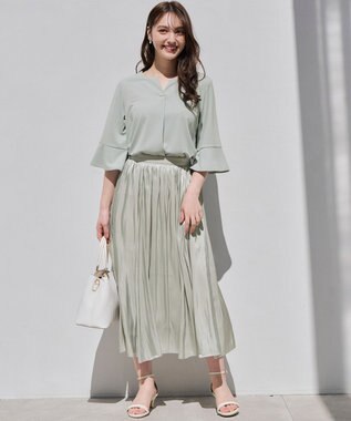 ANY SIS S 【洗える】オーロラギャザー スカート ミント