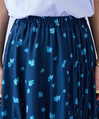 CRAFT STANDARD BOUTIQUE ボタニカルプリントデザインスカート Navy